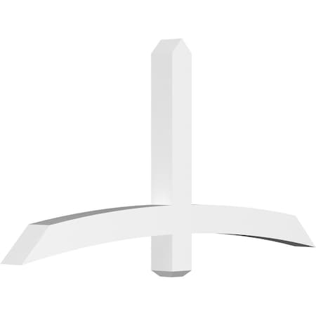 Ekena Millwork Bellingham Architectural Grade PVC Gable Bracket, 60"W x 30"H x 4"D x 4"F, 12/12 Pitch GBP060X30X0404BEL00
